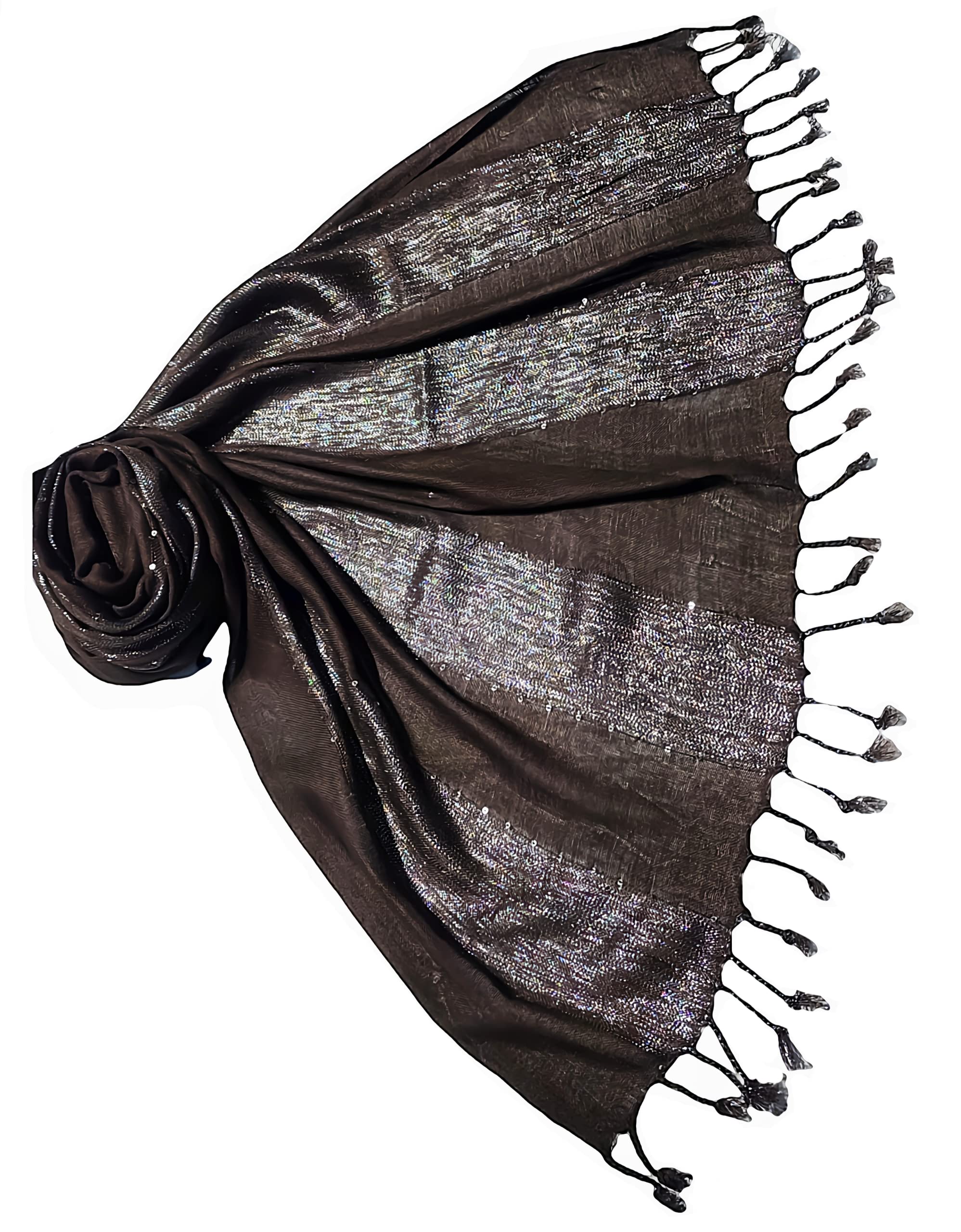 SABA Women/Girls Fancy Viscose Zari Strip Scarf/Stole-image-21
