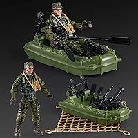 Vista 5 de Mr.River US Army Men Action Figures Play Set, Toy Soldiers with Military Weapons Accessories for Kids Boys