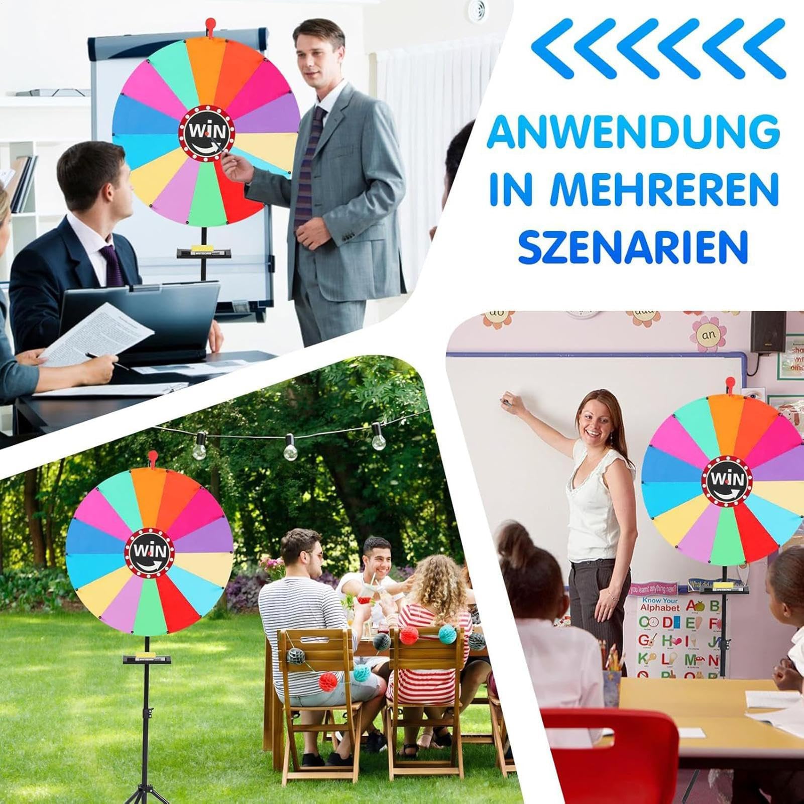 SpinningPrize Wheel kołowrotek do nagród ze stojakiem 14 przegródek ruletka na stół z markerem