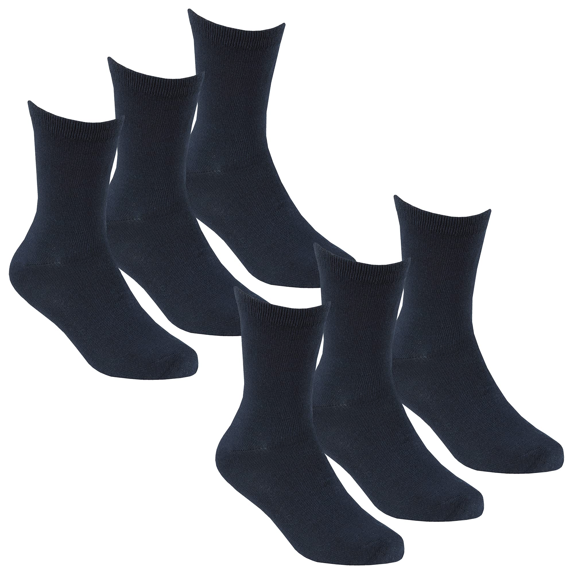 Undercover 6 Pairs - Navy 6 Pairs Kids School Ankle Socks Navy 4-6