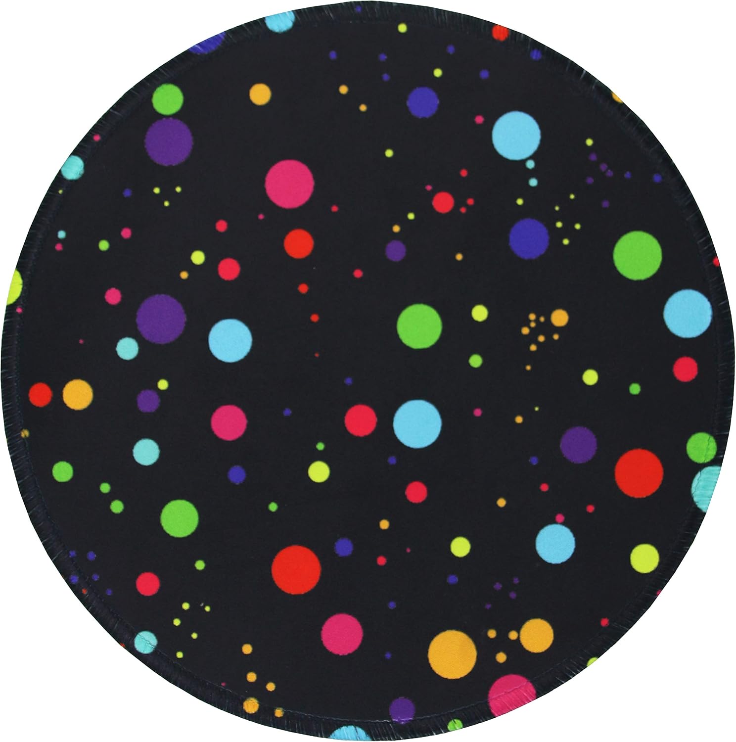 QOGiR Mouse Pad, Non-Slip Round Mouse Mat, Waterproof Rubber Base (Colorful Dot)