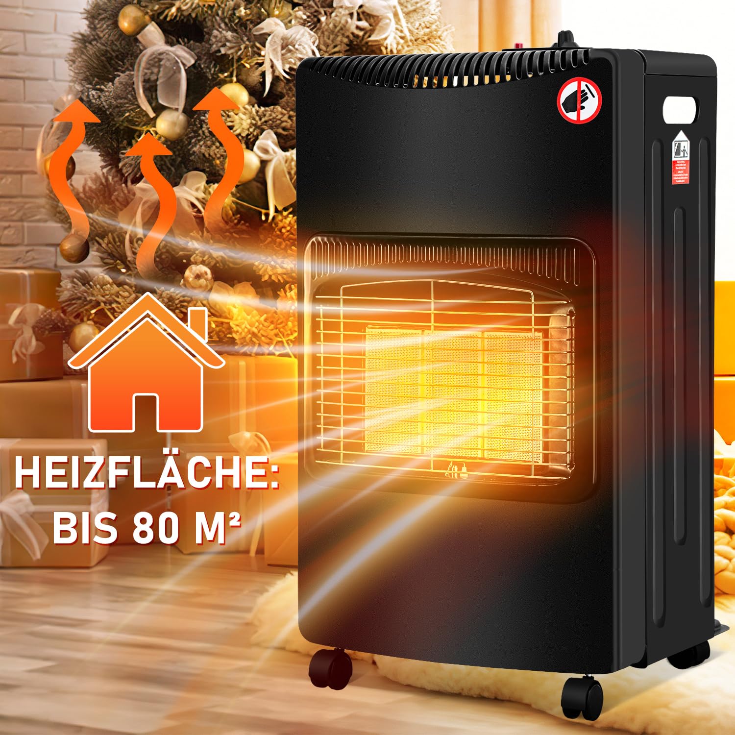 Gasheizung 4200 W, faltbarer Gasheizer mit 3 Heizstufen