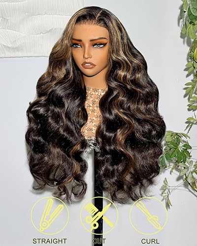 Miniatura 2 de Arabella Pelucas de cabello humano sin pegamento de 5 x 6 pulgadas, con reflejos 1B30, encaje frontal, densidad del 210 %, precortadas, sin