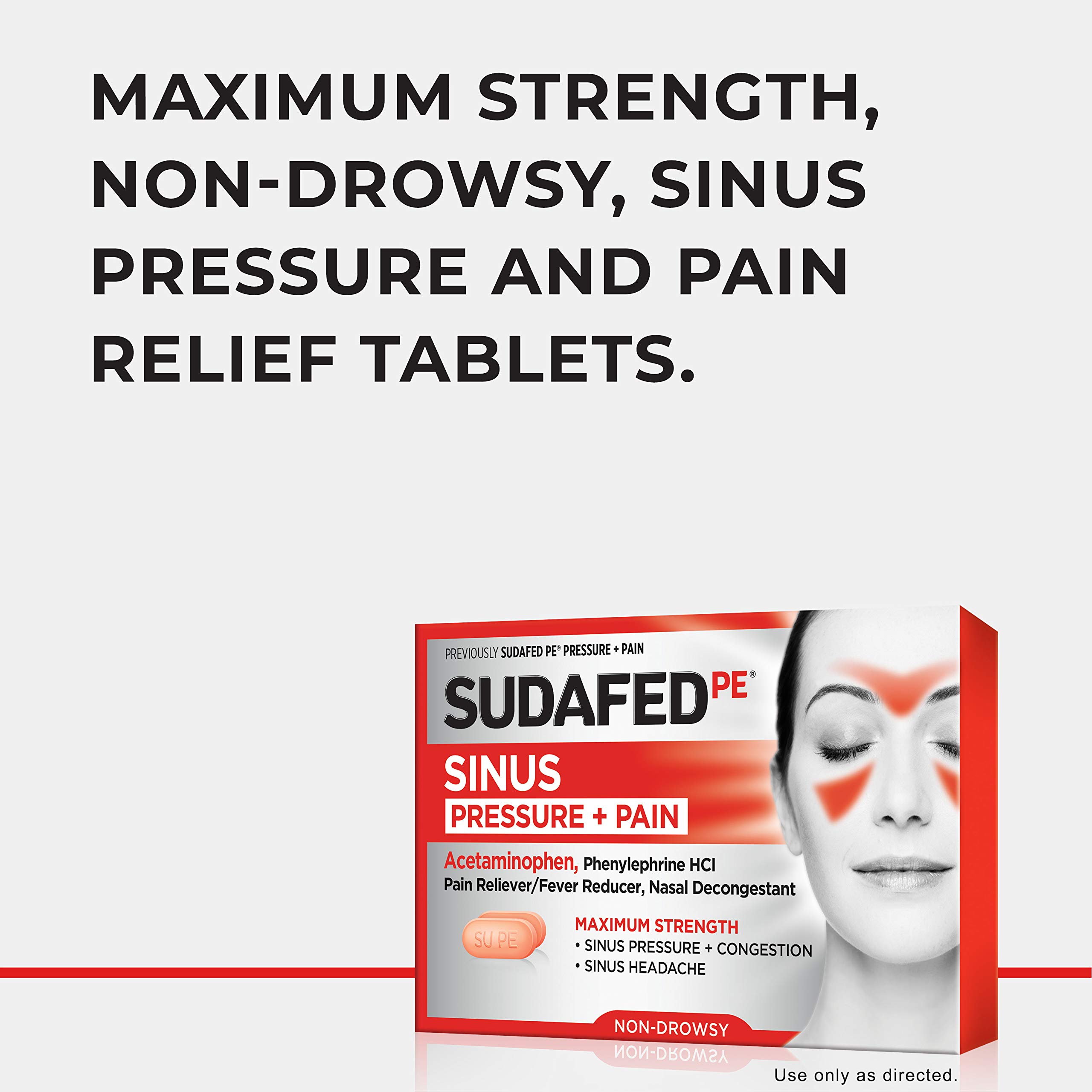 Buy Sudafed PE Sinus Pressure + Pain Relief Maximum Strength NonDrowsy