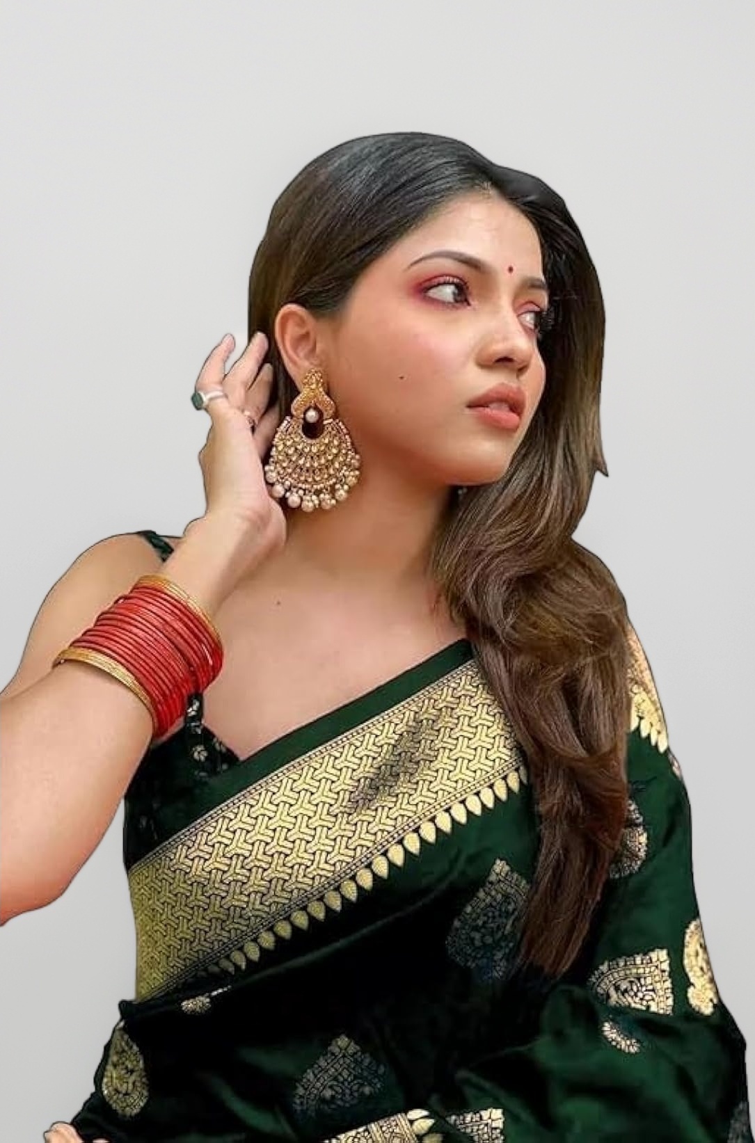 Women's Green Color Kanjivaram Silk Saree