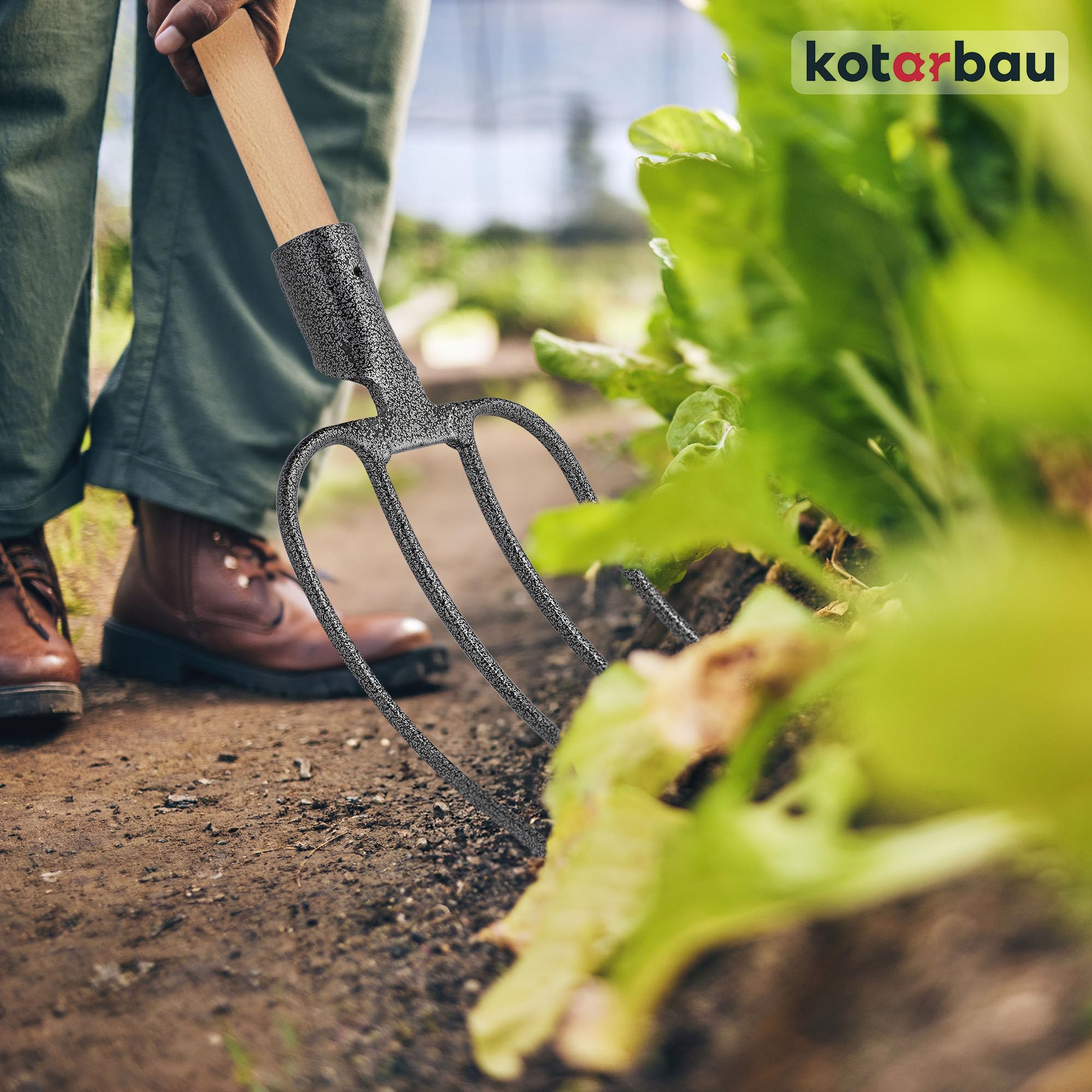 KOTARBAU® Forke Mistgabel Grabegabel Spatengabel Heugabel 4 Zinken Grabgabel 4 Zinken