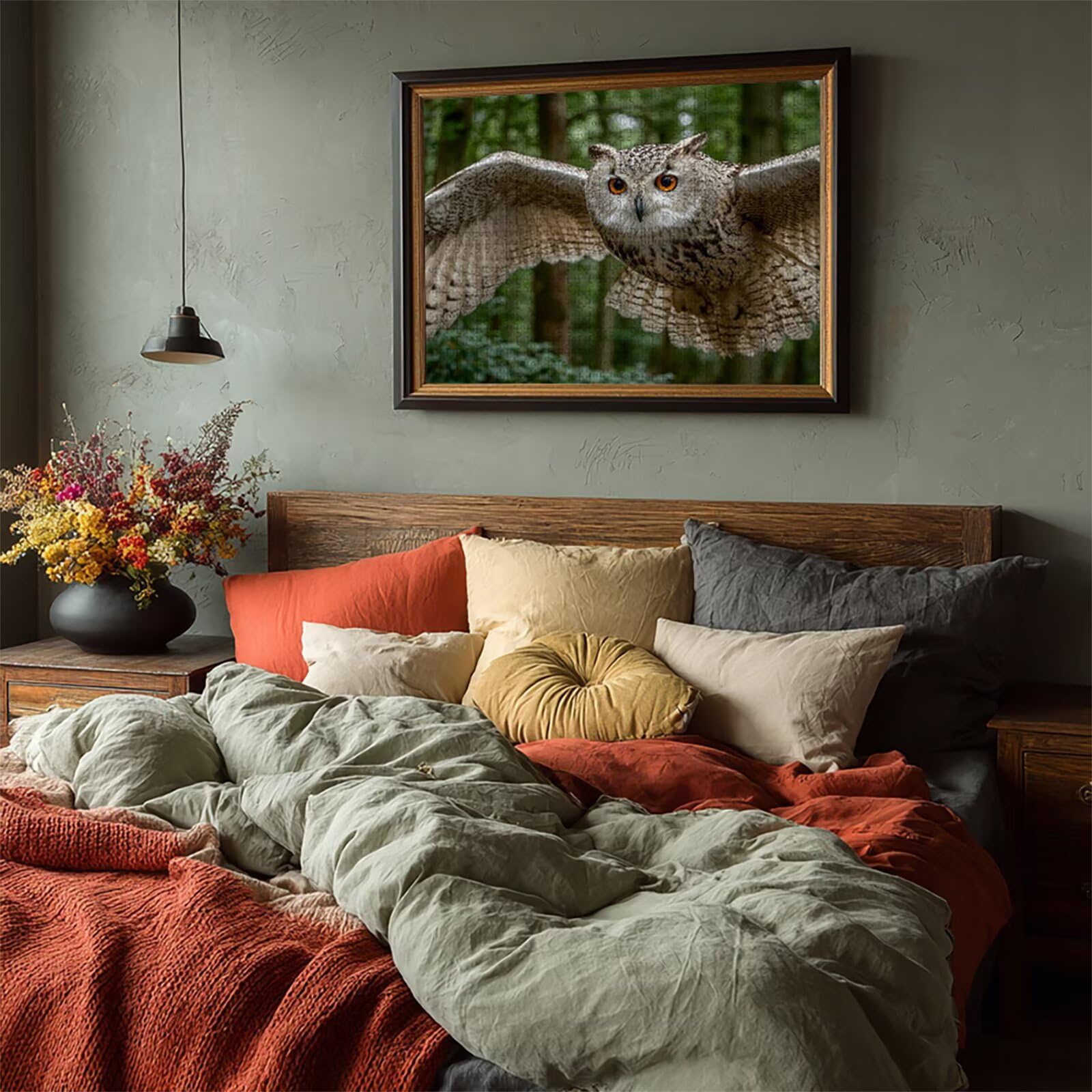 Puzzle 5000 elementów dla dorosłych sowa, drewniane puzzle, 155 x 104 cm, części ściśle do siebie pasują, dla mężczyzn, kobiet, starszych seniorów, dekompresji, letnia dekoracja ścienna, prezenty dla