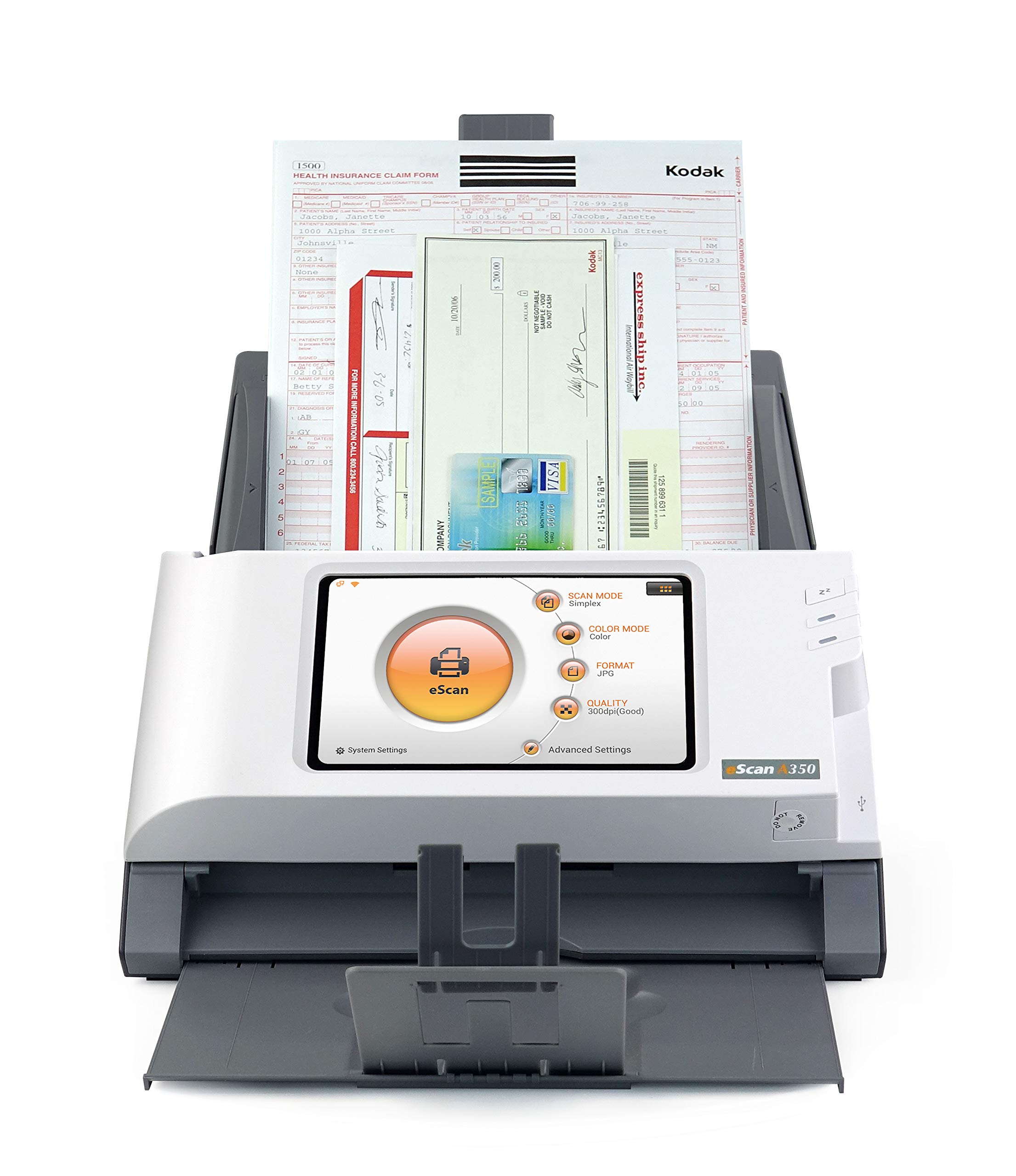 Plustek Escan A350 Essential AdF-Scanner 600 X 600 Dpi A4 Schwarz - Wei? (0286)