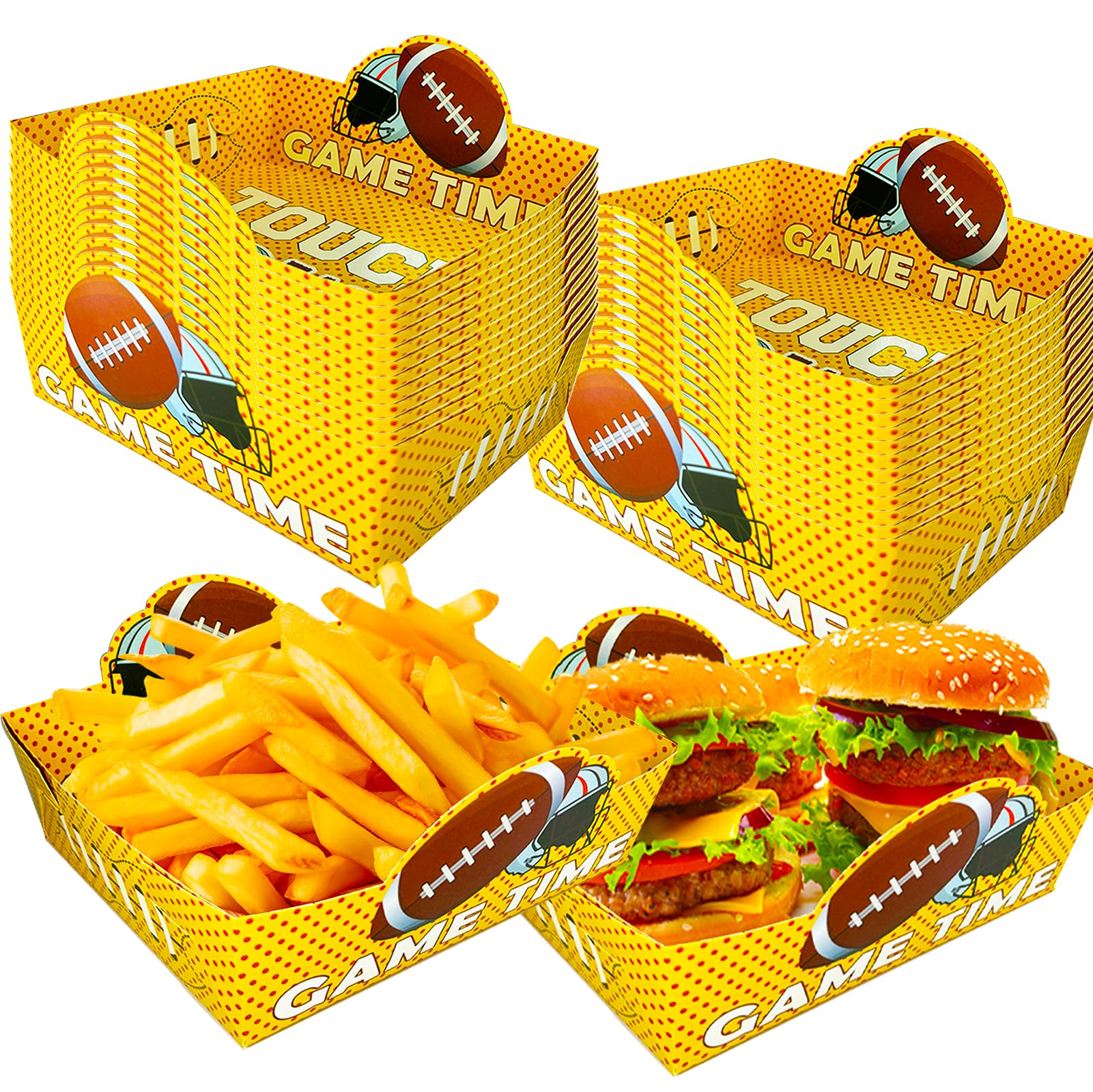 24Pcs Football Party Decorations;Large Size Paper Food Trays in My Football Era Disposable Serving Boats for Birthday Sport Game Party Favor Supplies