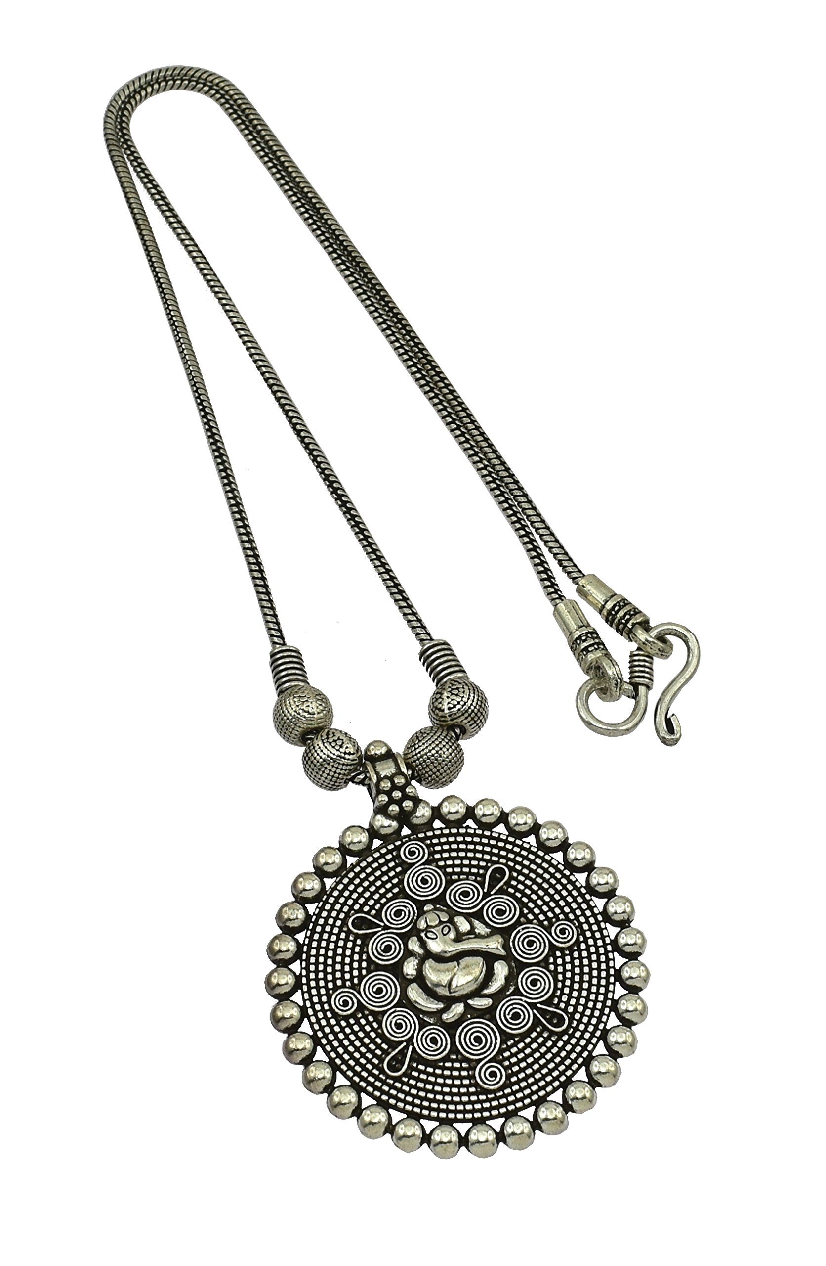 High TrendzOxodised Silver Metal Gypsy Style Statement Necklace Jewellery Set For Women And Girls