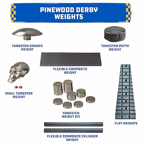 Miniatura 6 de Pinewood Derby - Peso compuesto flexible