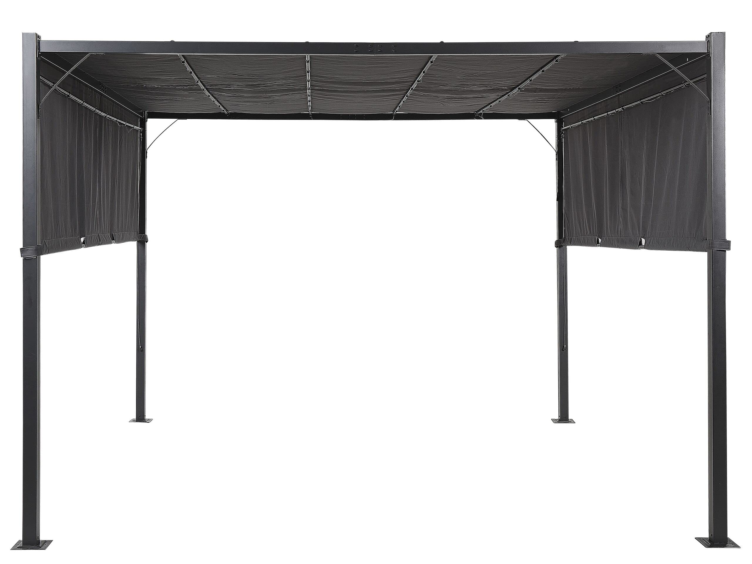Pawilon ogrodowy LED altana stalowa rama zasłona 310x310cm szary Parga
