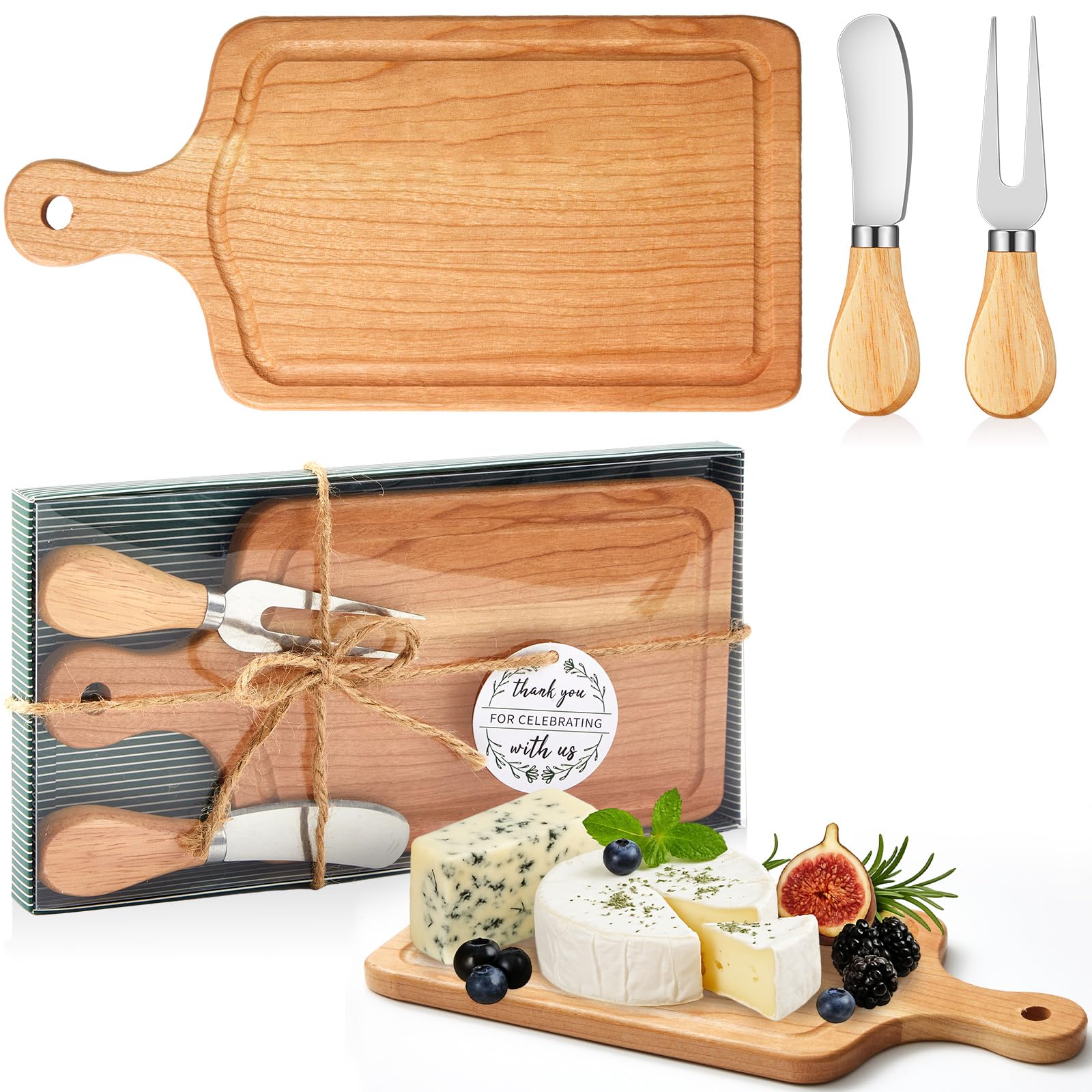 Ziliny 1 Sets Baby Shower Prizes Mini Charcuterie Board, Cherry Wood Color