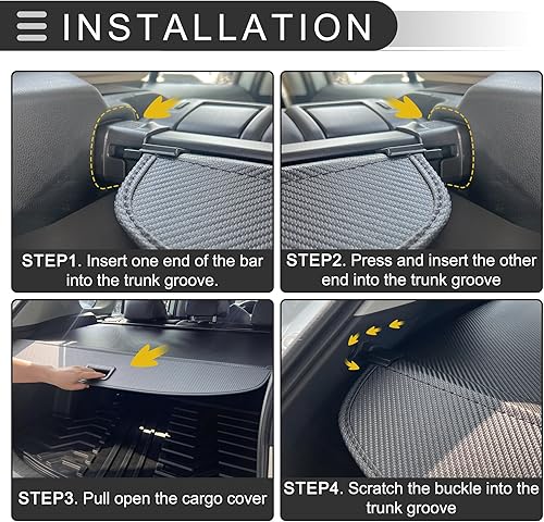 Miniatura 6 de Motoforti Cubierta retráctil para maletero de automóvil para Toyota RAV4 2013-2018, estante de cajuela trasera, equipaje, cubierta de seguridad,
