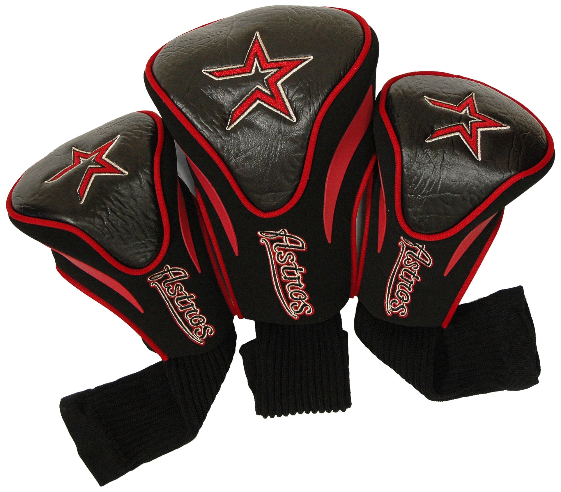 Team Golf MLB Contour Golf Club Headcovers (3 Count), Numbered 1, 3, & X, Fits Oversized Drivers, Utility, Rescue & Fairway Clubs, Velour lined for Extra Club Protection