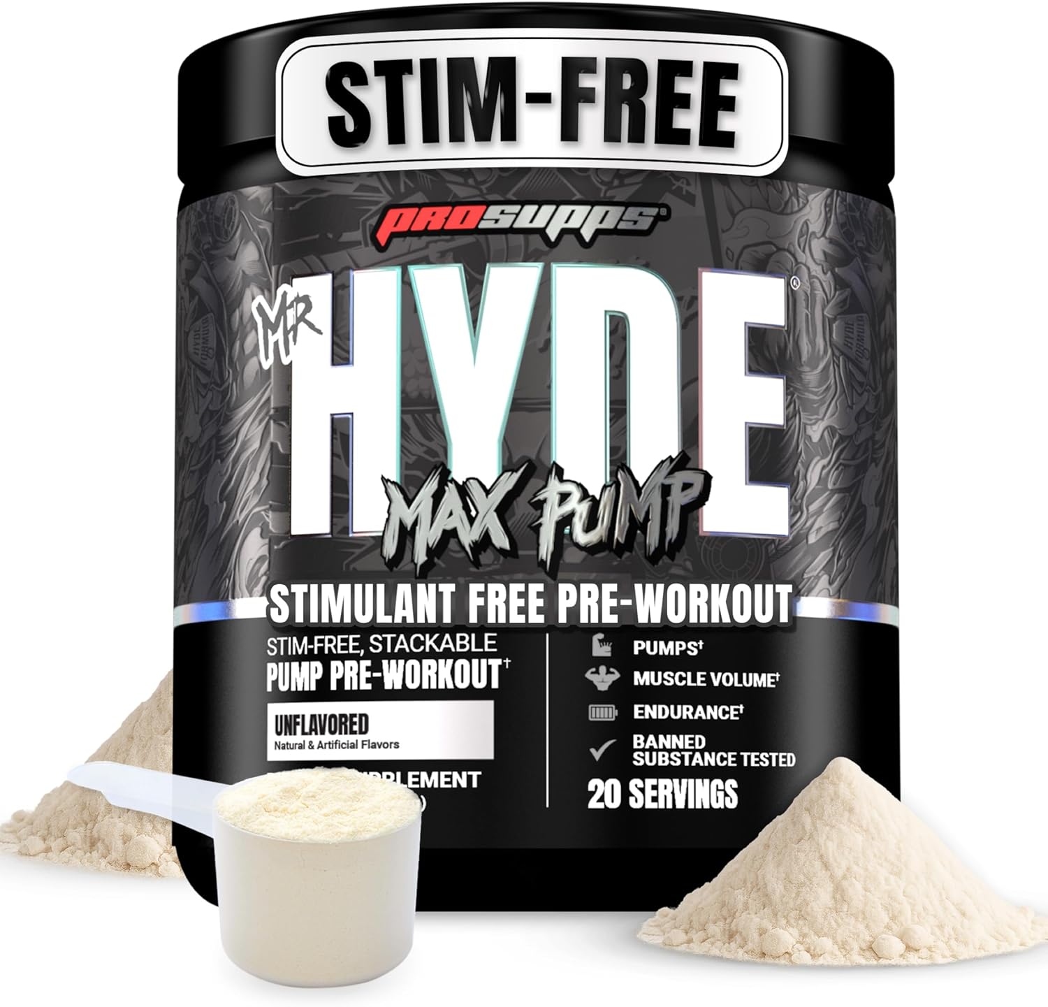 PROSUPPS Mr. Hyde Max Pump Pre Exercise Powder – Stim-Free Preworkout S…