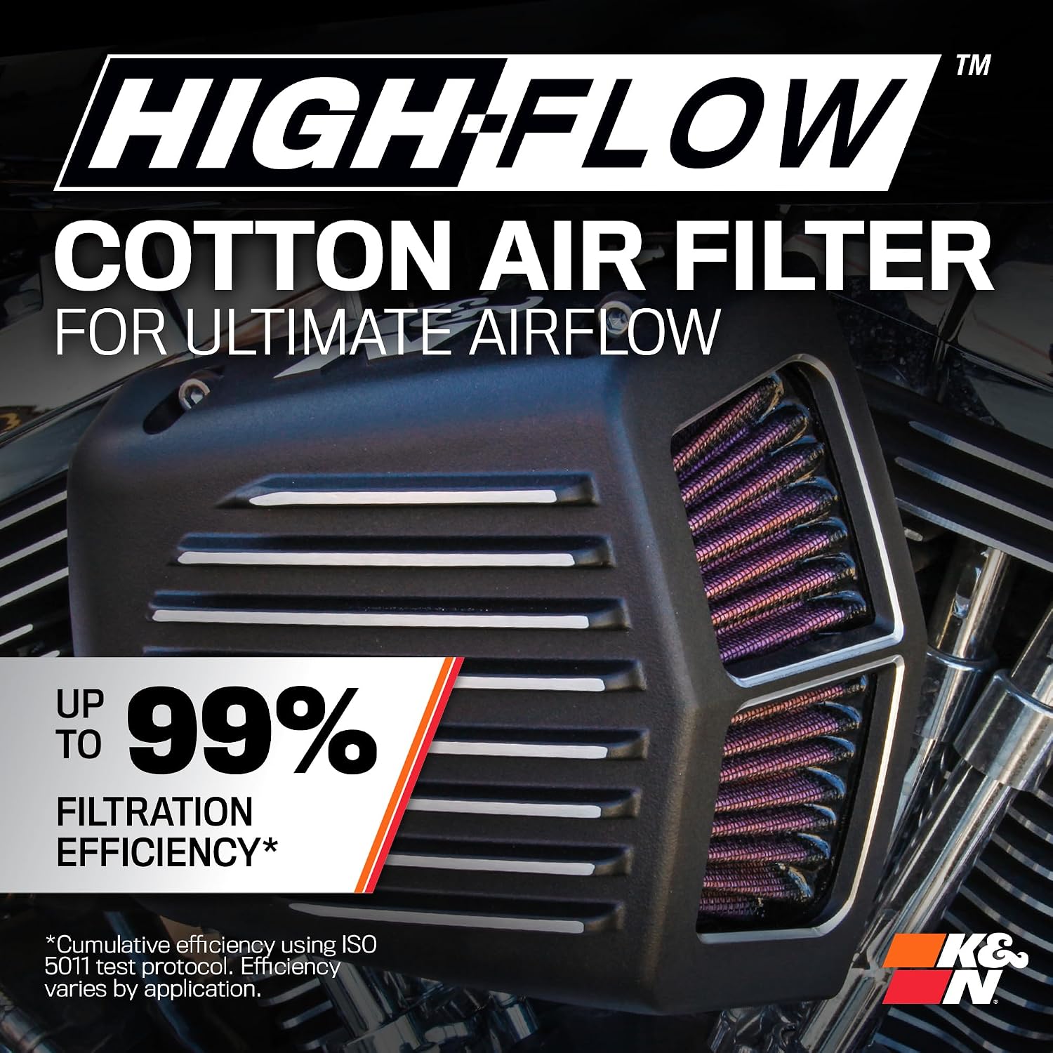 K&N Cold Air Intake System: Powersports High-Flow Air Filter, RK-3950 image 3