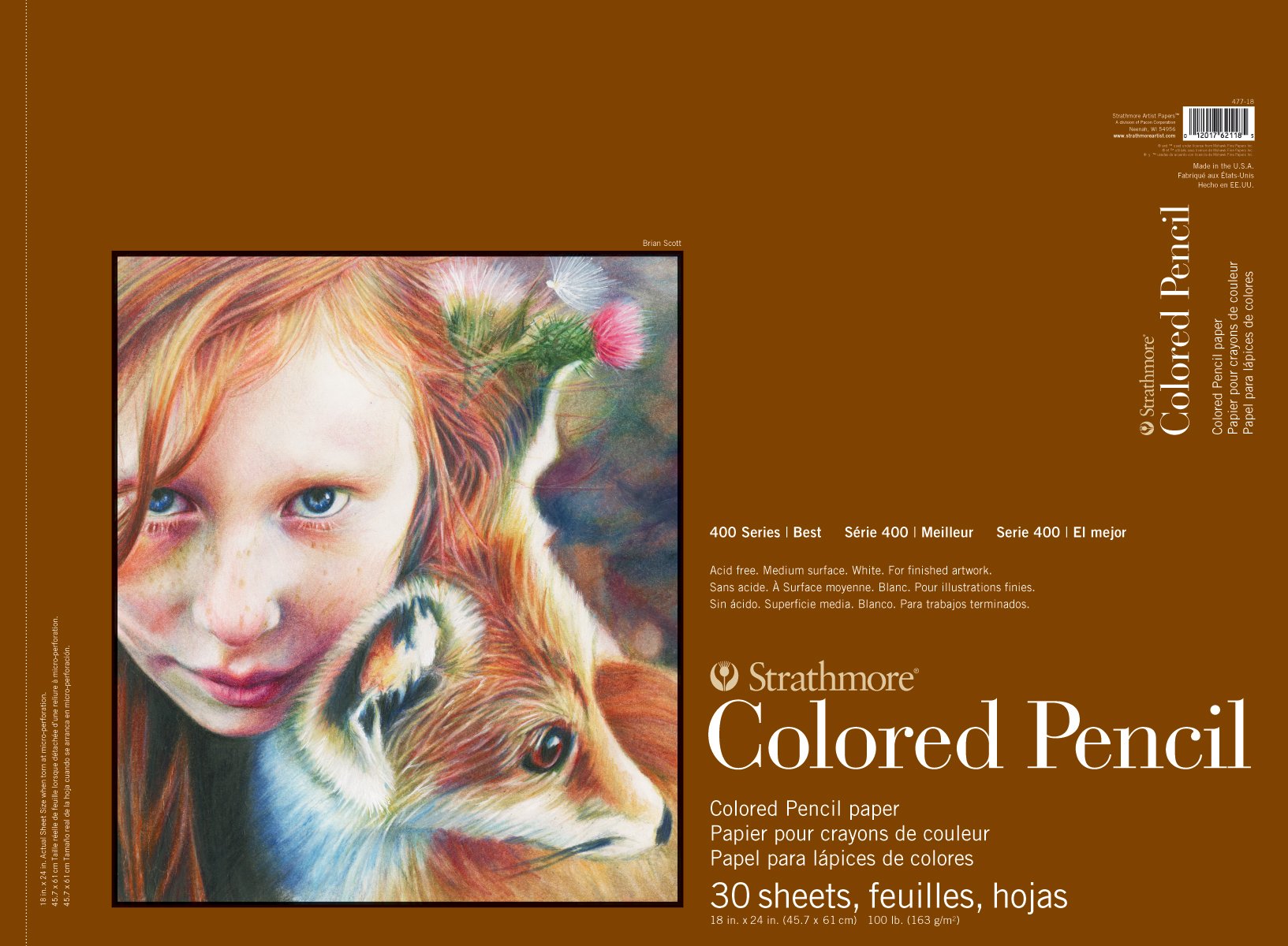 Pro-Art Strathmore Colored Pencil Spiral Paper Pad 18-inch x 24-inch30 Sheets — image 1