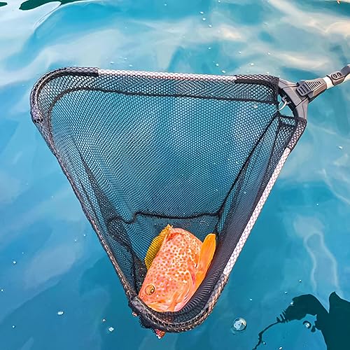 Miniatura 2 de [DRESS Japan] Red de aterrizaje plegable 100 de agua dulce para niños, hombres y mujeres, mango telescópico de poste que se extiende de 30 a 40