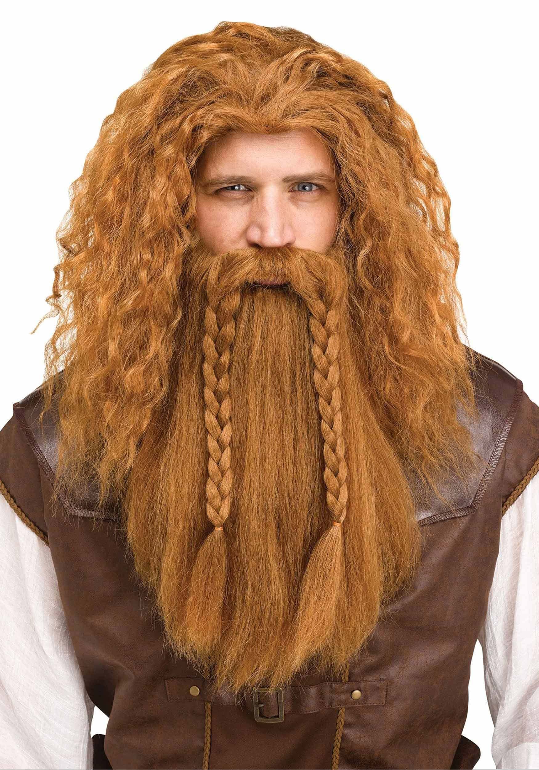 Brown Viking Adult Wig and Beard Set - ST - One Size