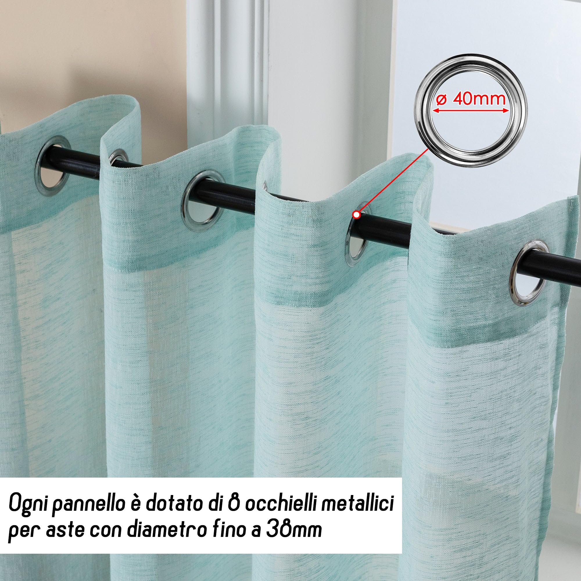 Paire Rideaux Filtrants Ithaca Simili Lin Blanc – 55x130 Cm – Poche & Passants Cachés – Lot De 2