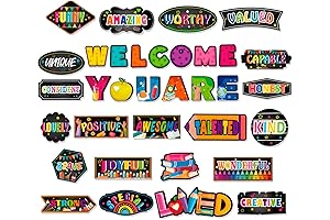 HOWAF Chalkboard Decorations Inspirational Cutouts