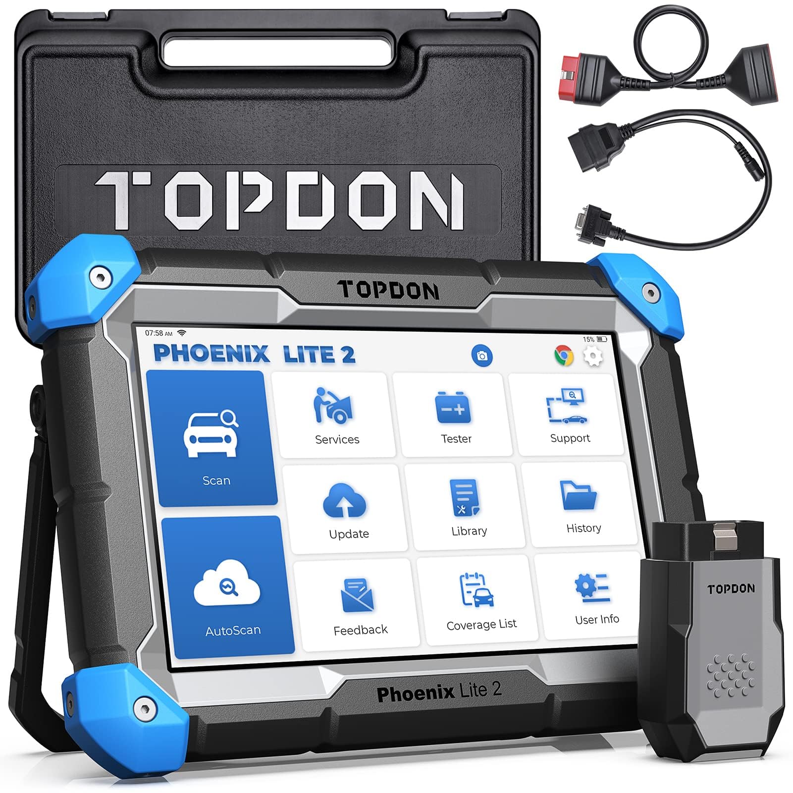 TOPDON Phoenix Lite 2 Valise Diagnostic Auto Multimarque, Codage ECU
