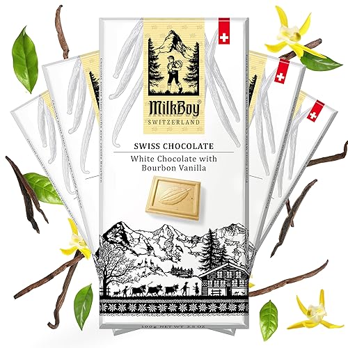Miniatura 3 de Milkboy Swiss White Chocolate Bars - Barras de chocolate gourmet con vainilla bourbon - Hechas con vainilla natural pura - Blanco Premium - Sin