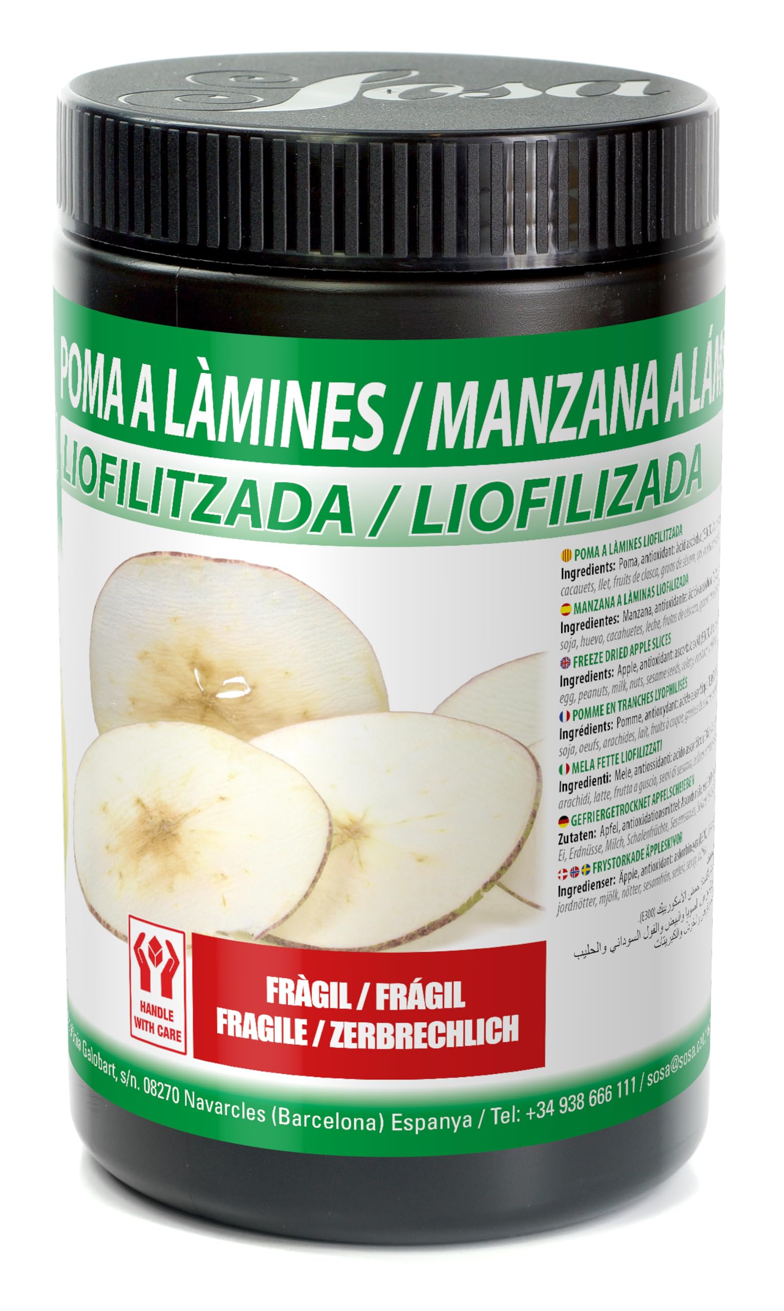 SOSA Gefriergetrockneter Apfel, in Scheiben geschnitten, 50 g