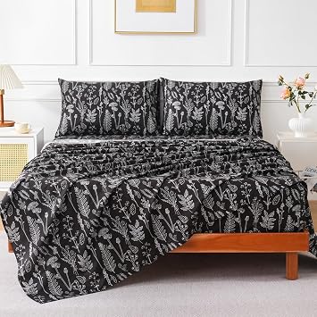 100% Organic Cotton Percale Sheets Set,Full Size 4 PC, Breathable&Durable Hotel Quality Bedding, 16