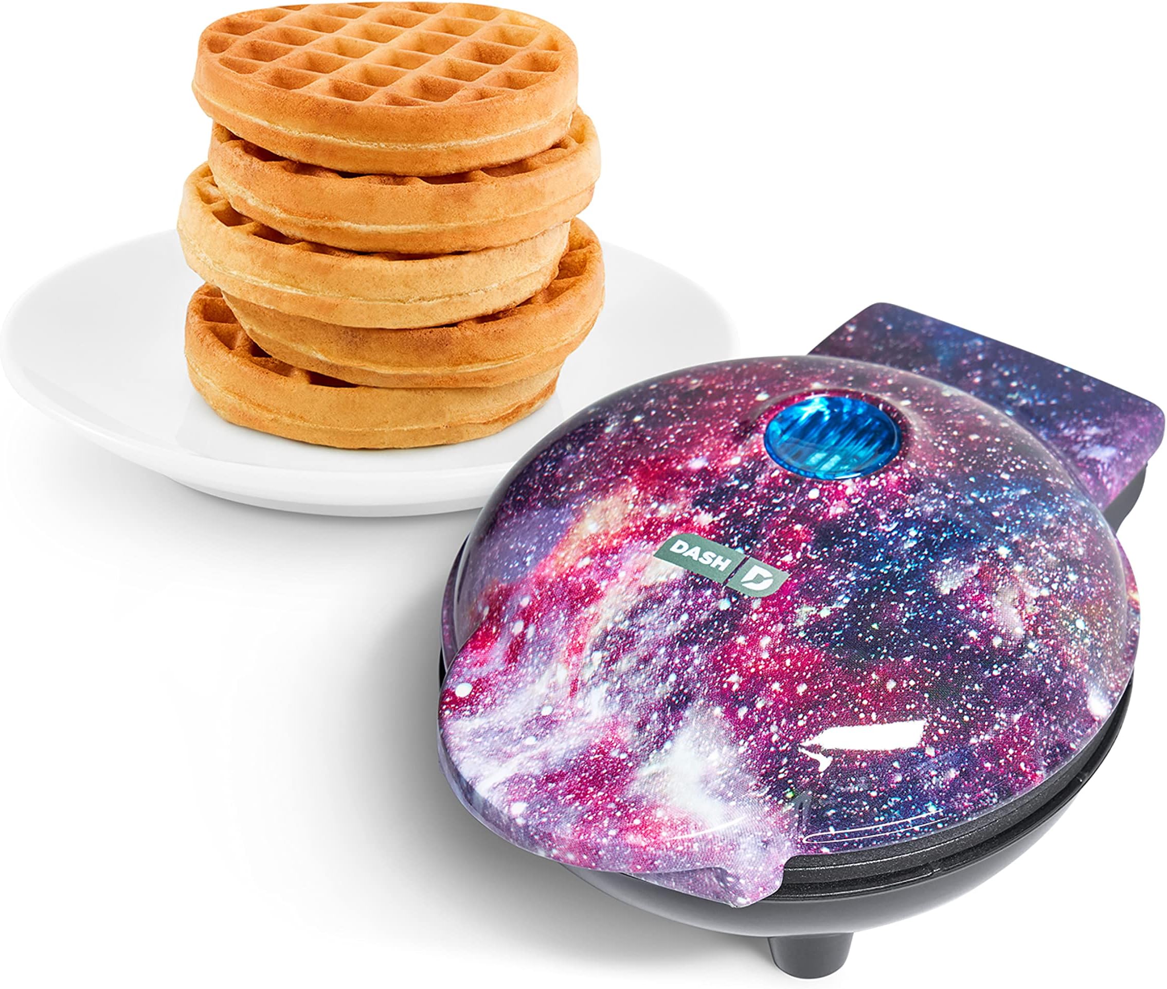 Dash Mini Waffle Maker- Compact Electric Waffle Iron - Stylish Machine with nonstick surface - Quick Breakfast & Snacks - Galaxy Print