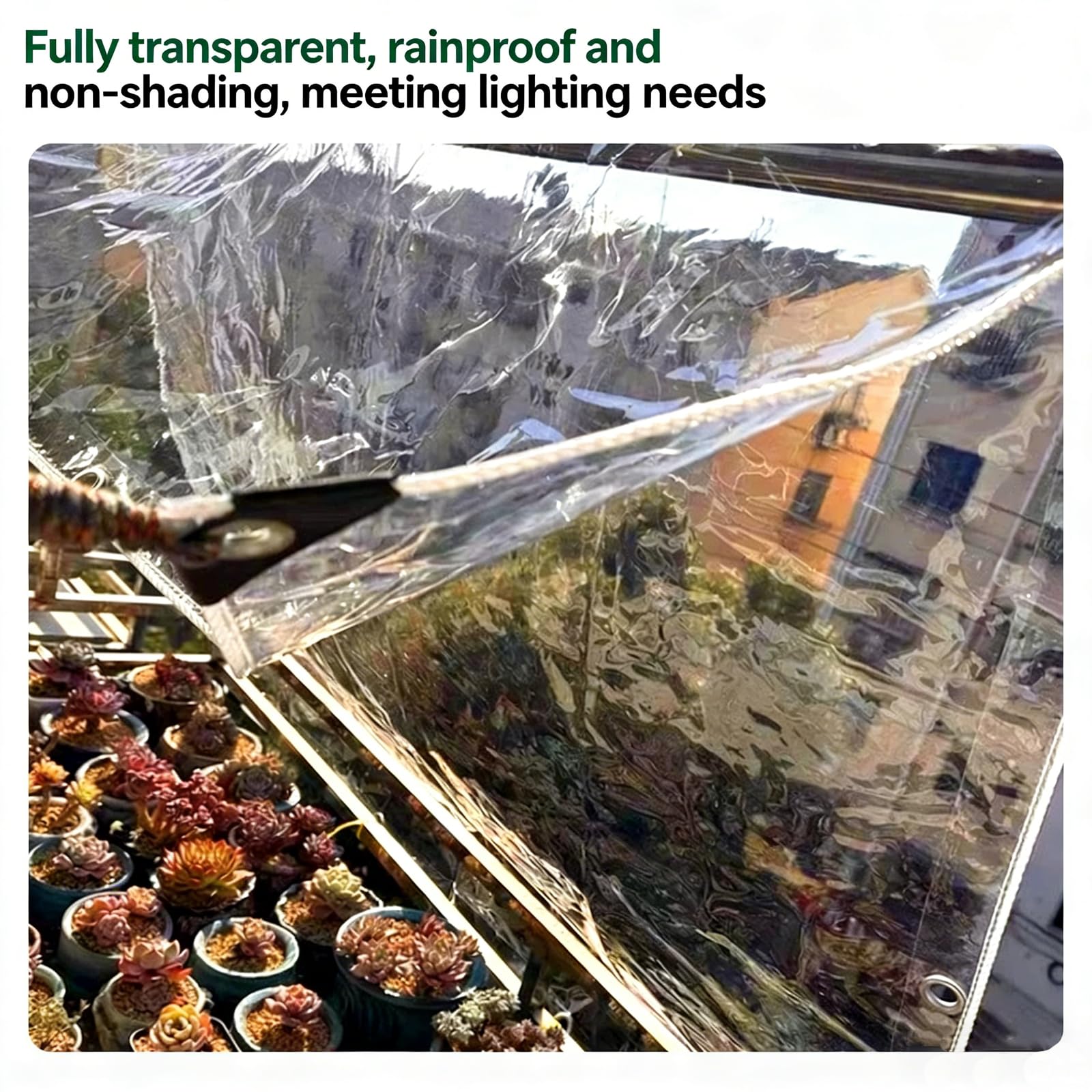 Clear Tarp Heavy Duty Wodoodporna planzeta PVC Plastykowe planzety Cień tkaniny Ochrona przed promieniowaniem UV odporna na szklarnię Ogród na zewnątrz Patio Chicken Coop Basen,transparent-3 * 3m