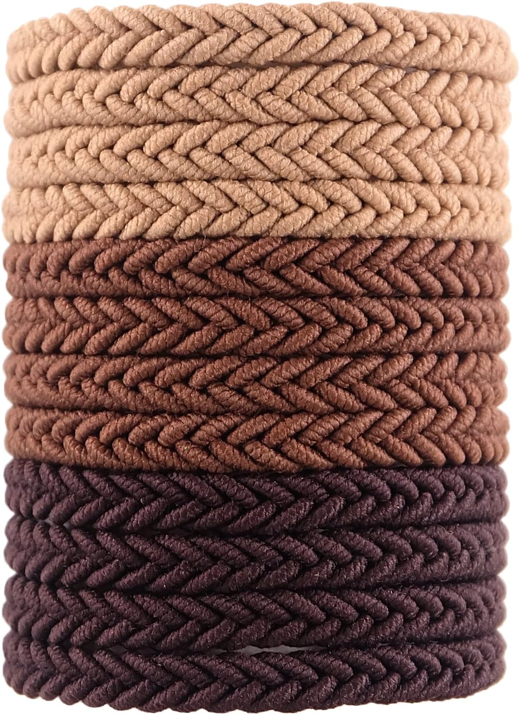 Large Blonde Pony Tails Hair Ties,Brown Hair Ties,No Damage,Thick,Braided,Bun Holders for Women,Girls,Durable Hair Tie Elastics (Brown,Black)