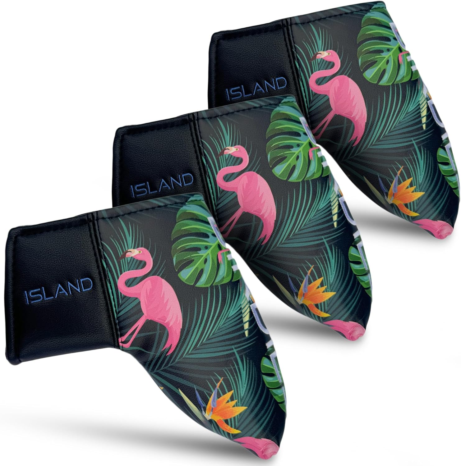 Malo’o Golf Blade Putter Cover with Magnetic Closure, PU Leather Headcover with Soft Lining, Aloha Spirit Hawaiian Design, Fits Most Blade Putters