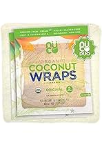 NUCO DUO Certified Organic, SHELF STABLE, All Natural, Paleo, Gluten Free, Vegan Non-GMO, Kosher Raw Veggie NUCO Coconut Wraps. NO Salt Added Low Carb and Yeast Free 10 Count