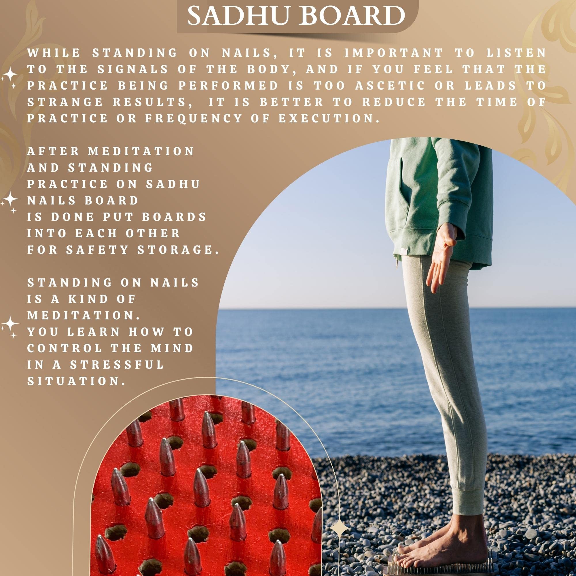 Amazon | TENGRY ヨガ練習用 瞑想用 ハンドメイド 木製サドゥボード 足