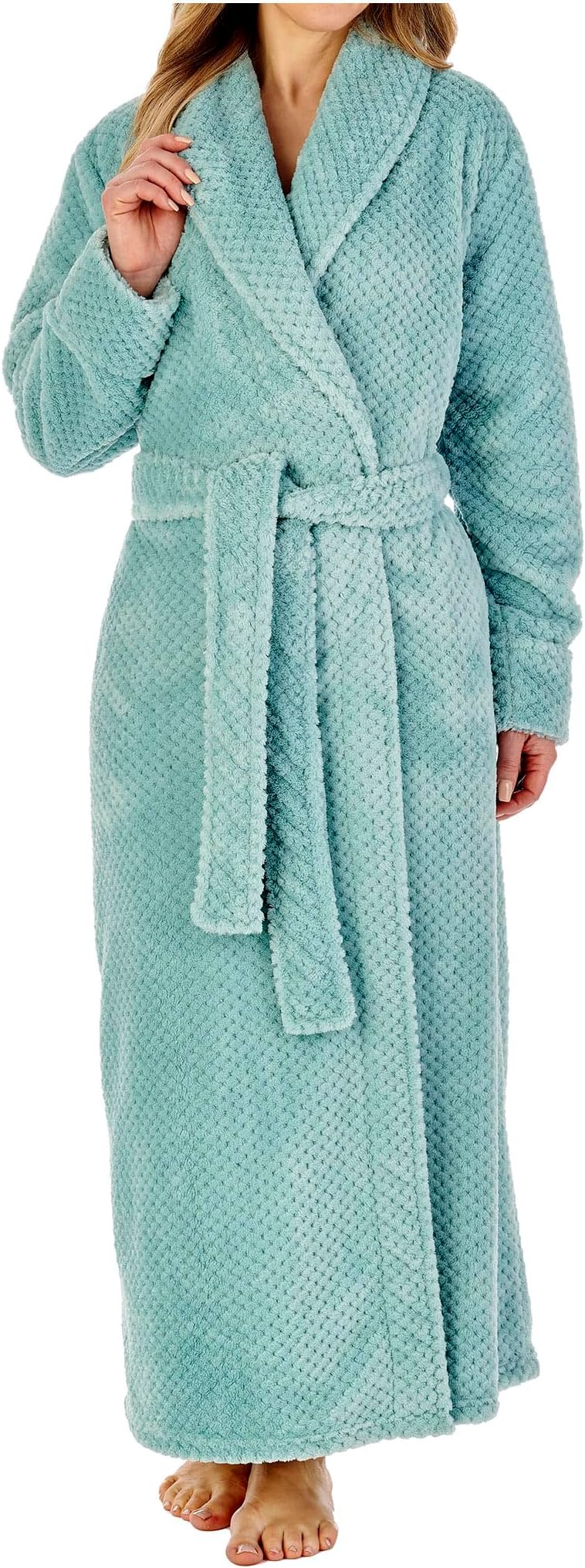 Primo SacchiDressing Gowns for Women UK: Women's Nightwear Dressing Gown - Luxurious Waffle Fleece Tie Belt By Slenderella - Dry Robe - Ladies Dressing Gowns - Women's Robes