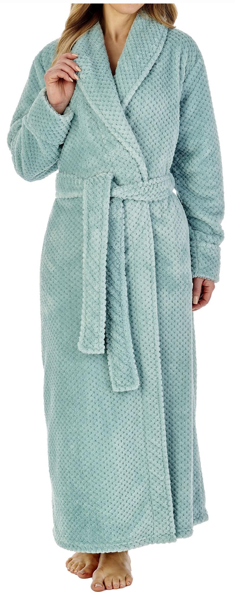 Primo SacchiDressing Gowns for Women UK: Women's Nightwear Dressing Gown - Luxurious Waffle Fleece Tie Belt By Slenderella - Dry Robe - Ladies Dressing Gowns - Women's Robes