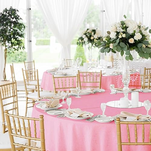 Miniatura 96 de Fitable - Paquete de 6 manteles redondos, resistentes a las manchas y lavables, manteles de tela de poliéster para bodas, fiestas, banquetes