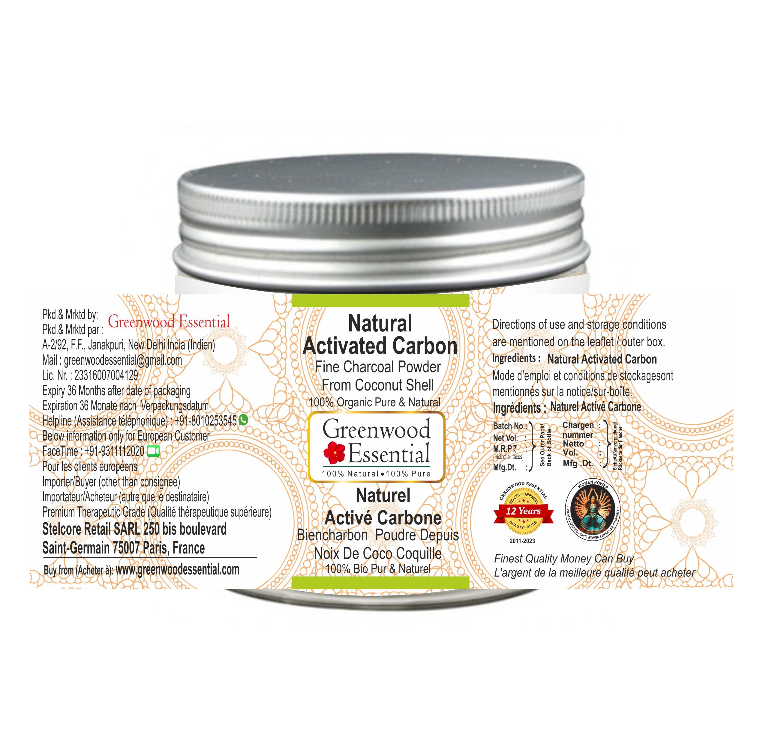 Greenwood Essential Natural Activated Carbon Fine Charcoal Powder From Coconut Shell - 100gm (3.5 oz) - Image 2