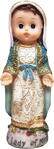Love's Gift Estatua de Santa María de 5 pulgadas, decoración de dama de gracia, escultura de Nuestra Señora del Milagro, estatua de San Maria