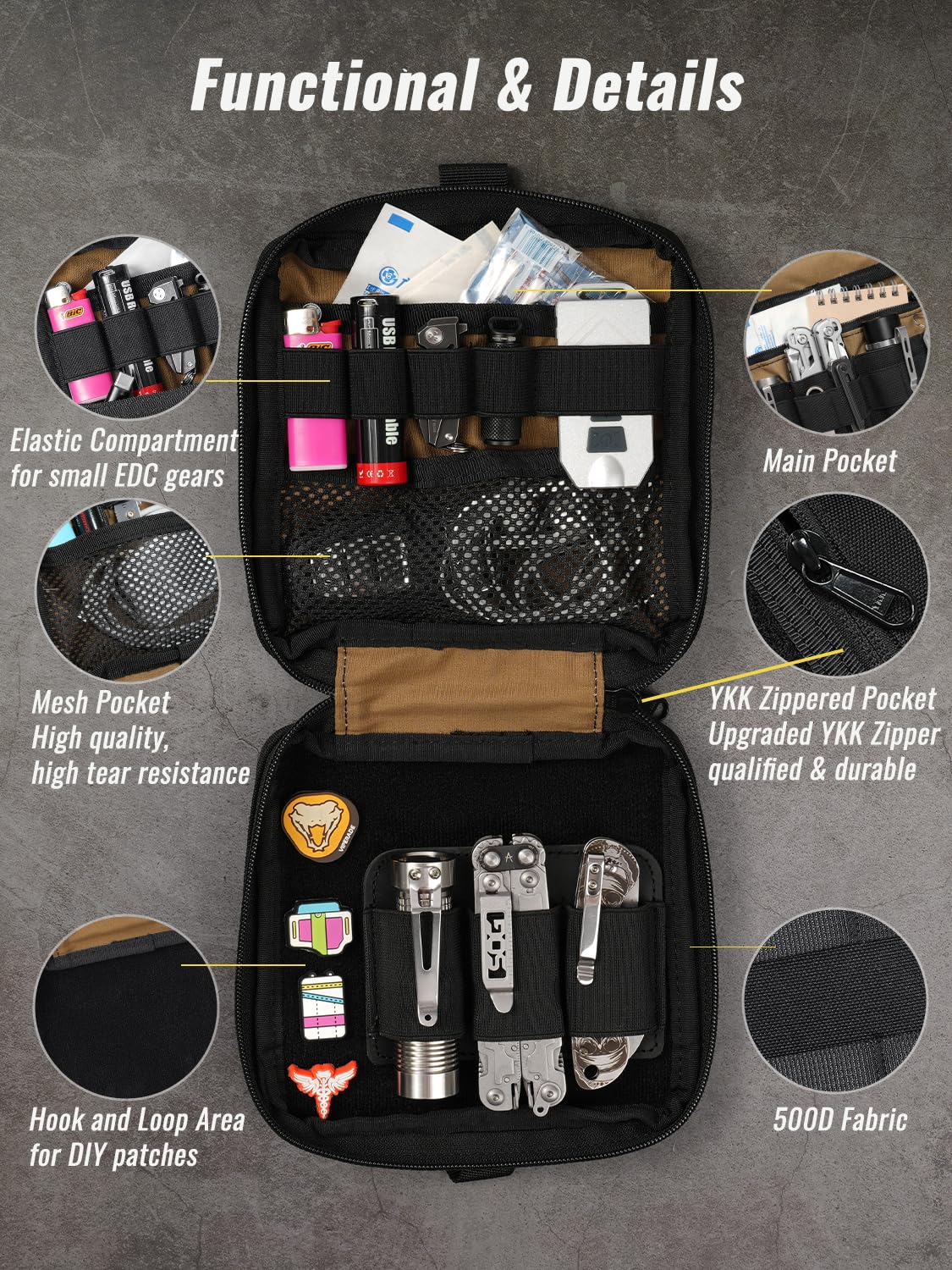 VIPERADE CHP1 Molle Pouch Tool Bag, Tactical Admin Pouch EDC Organizer - Image 3