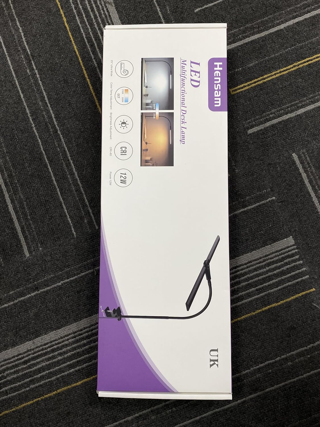 Hensam LED Desk Lamp for Office,Double Head Desk Light with Clamp,Monitor Light Bar 5 Color Modes,Table Lamp for Study,Bedroom,Work,Task,Touch Control,Reading,Eye-Caring,Adpter,12W,1400lumen 10 81G0L7R+LWL. AC SL1500