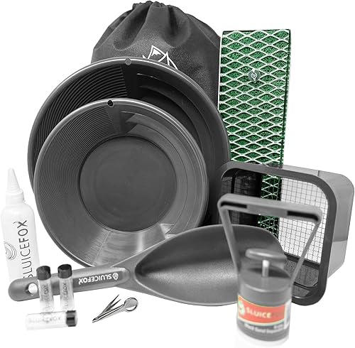 Miniatura 2 de Sluice Fox Backback Kit de panning Gold con mini caja de esclusa - Esclusa de oro de goma flexible, separador de oro con imán de arena negra, Mini