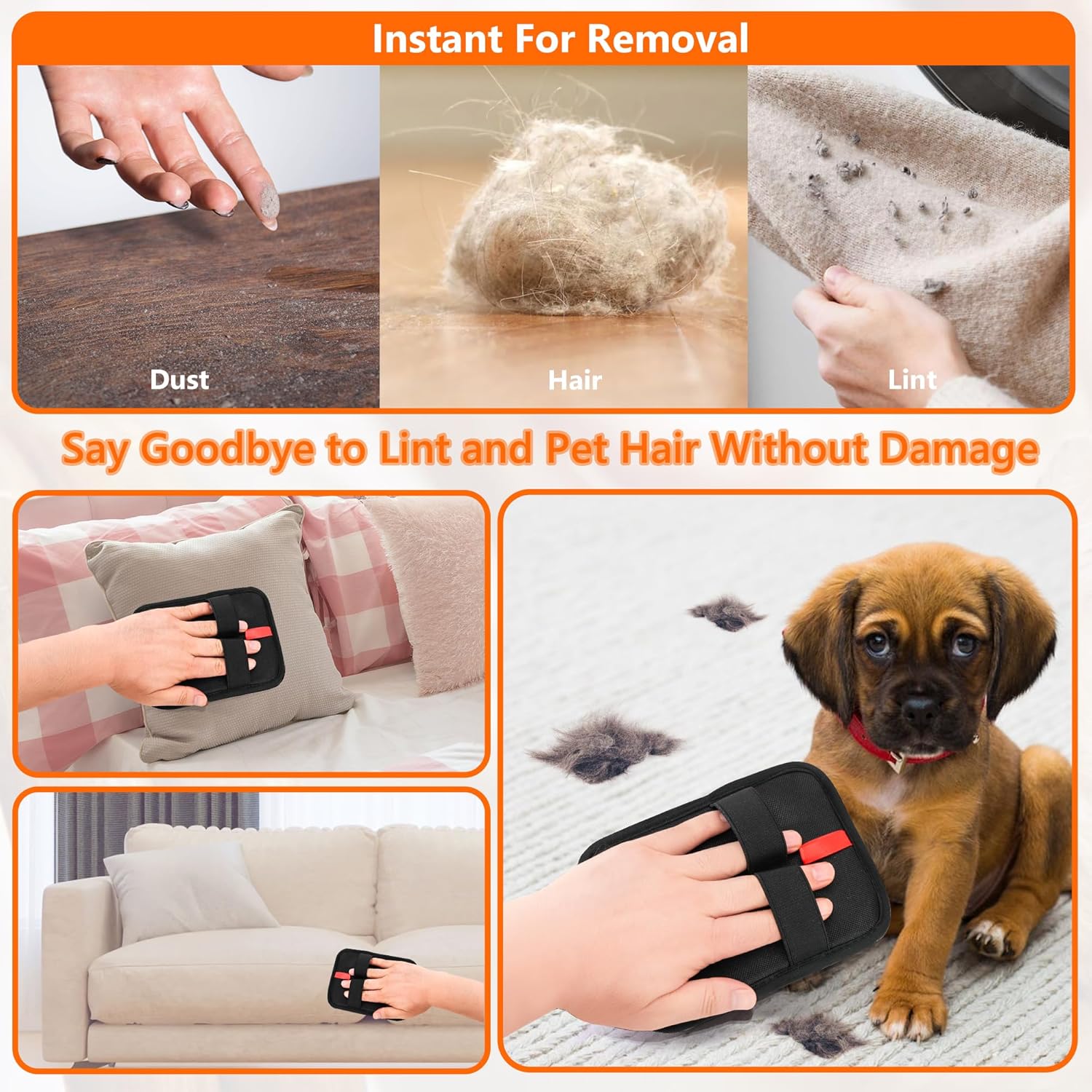 Pet Hair Removal Glove,Static Electricity Grooming... 16 Pet Hair Removal Glove,Static Electricity Grooming...