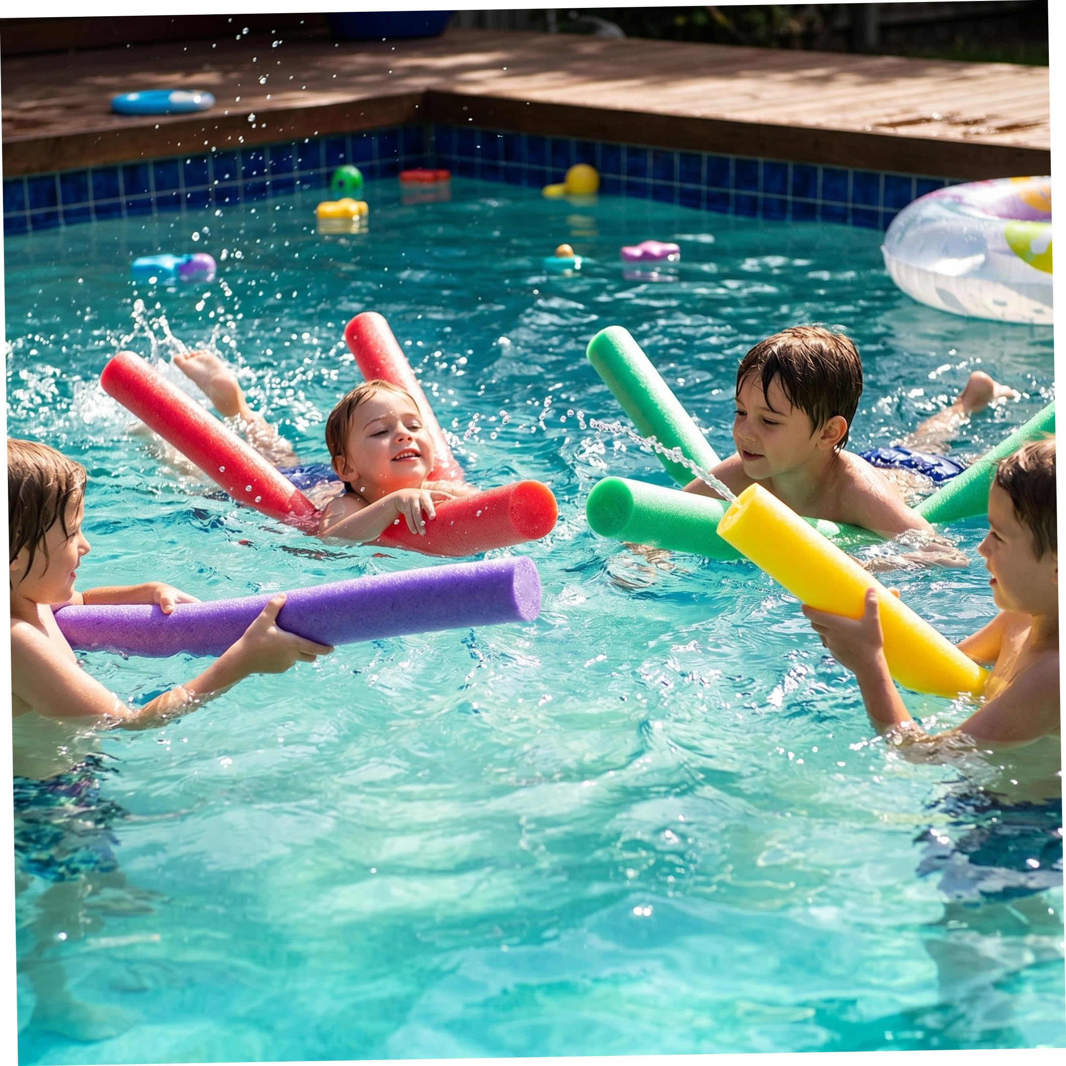 Schwimmnudeln, Pool-Nudeln, dicker Schaumstoff, hoher Auftrieb, für Kinder und Erwachsene, 150 cm, 4 Stück