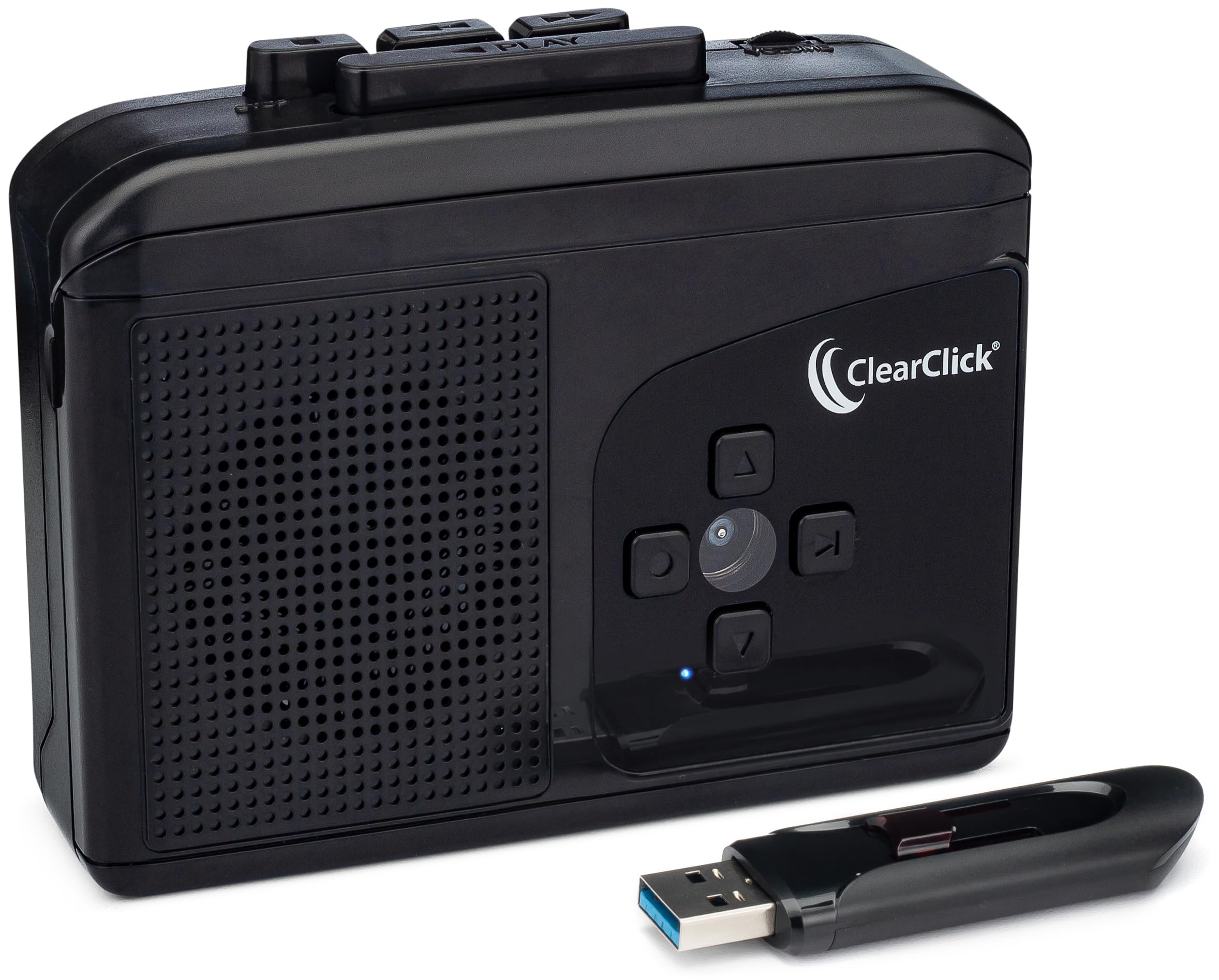 ClearClick Cassette Tape to USB 2.0 (Second Generation) | Convert Cassette Tapes to Digital MP3 Audio Files on USB Flash Drive | File Splitting Feature | Instant Setup | 16 GB USB Drive Included
