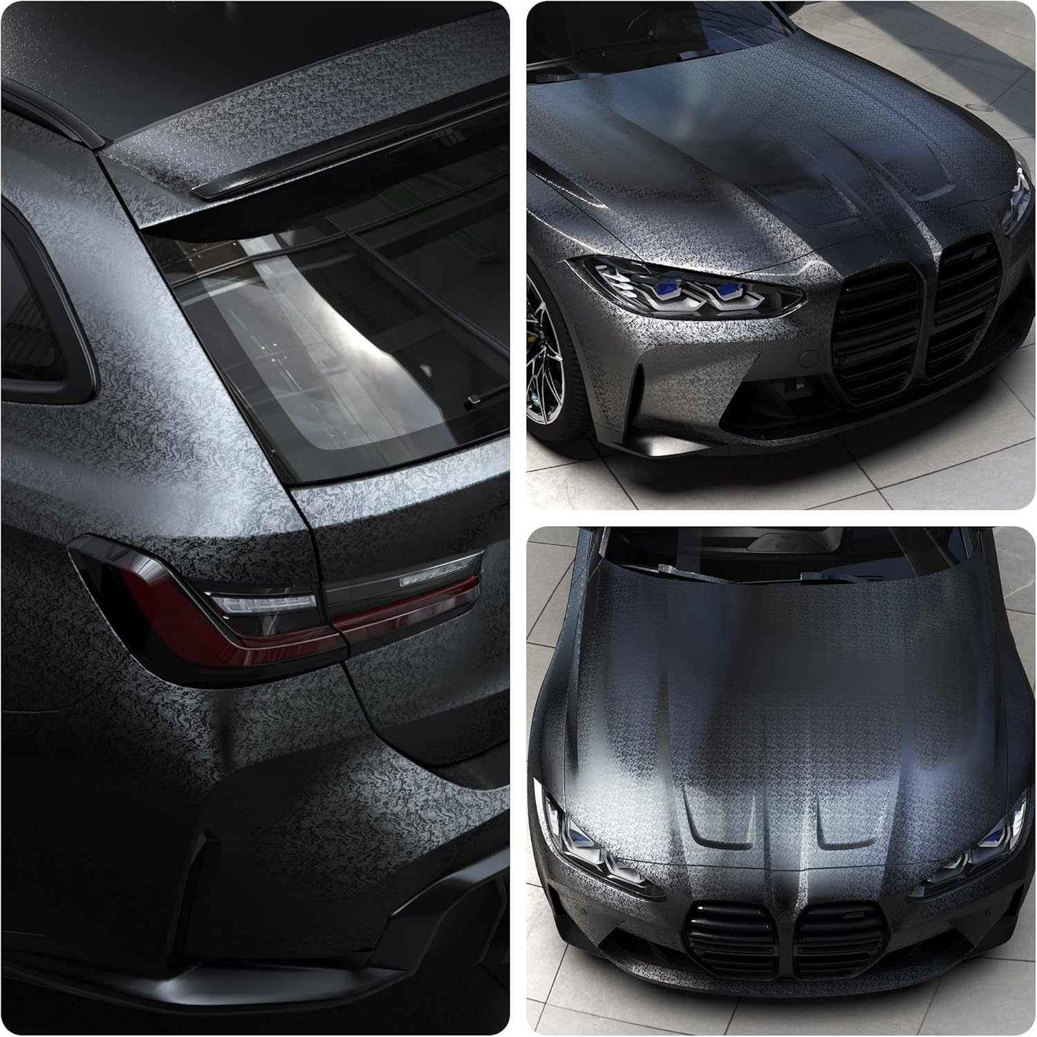 Lypumso Forged Carbon Fiber Vinyl Wrap, 3D Cosmic Ghost Textured Auto Car Sticker Decal Film Sheet DIY Vehicle Paint Changing Wrap Featuring Air Release Technology (Black, 3ft x 5ft)