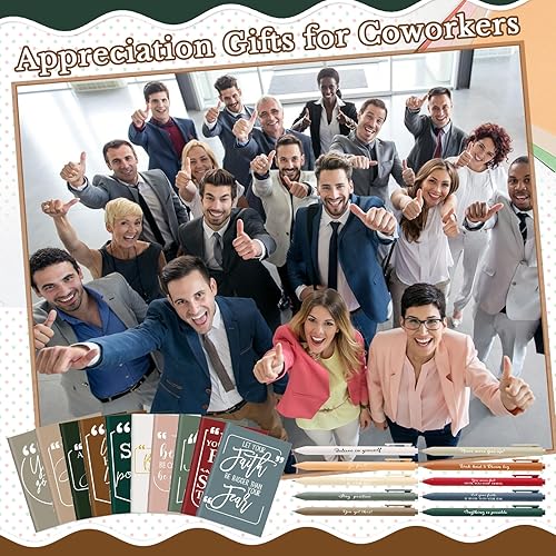 Miniatura 13 de Fulmoon 120 Pcs Christmas Motivational Pens Notebook Gifts Bulk Inspirational Quote Ballpoint Pen Small Pocket Notepads Mini Journals Appreciation