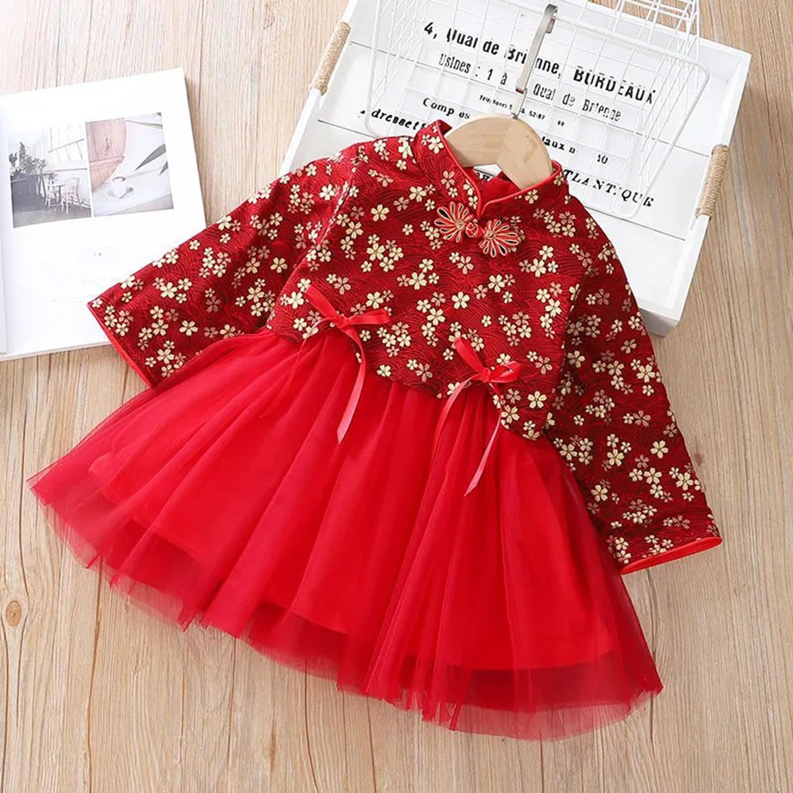 Vestidos De Verano Elegante Niña,Vestido de Hada y Princesa para Niña con Bordado Tradicional Tang para Celebración del Año Nuevo Chino